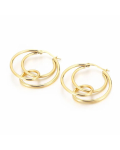 Fashion Stainless Steel Geometric Circle Knotted Earrings Wholesale Colorza