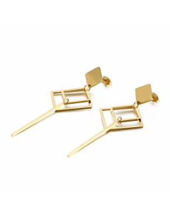 Fashion Simple Hollow Multi-Layer Stainless Steel Earrings Wholesale Colorza