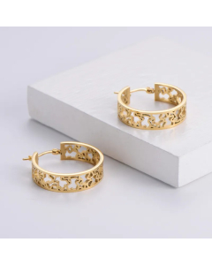 Retro Hollow Animal Panda Stainless Steel Earrings Wholesale Colorza