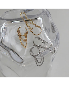 Fashion Tassel Chain Titanium Steel Gold-Plated Disc Ear Clip Wholesale Colorza