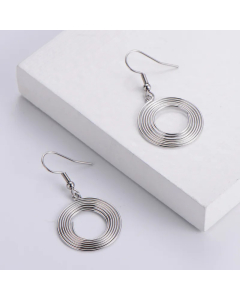 Retro Round Spring Stainless Steel Earrings Wholesale Colorza