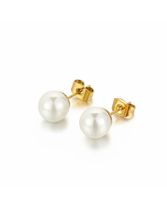 Stainless Steel Simple Pearl Earrings Wholesale Jewelry Colorza