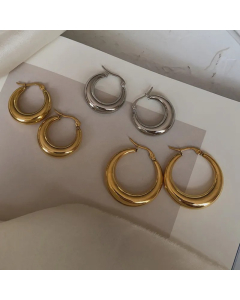 Hollow Crescent-Shaped Titanium Steel Earrings Wholesale Colorza
