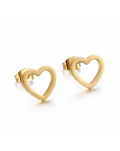 Ladies Fashion Simple Trend Titanium Steel Hollow Heart Stud Earrings Factory In Stock Wholesale
