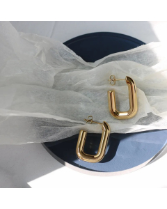 Titanium Steel U-Shaped Square Ring Simple Earrings Wholesale Jewelry Colorza
