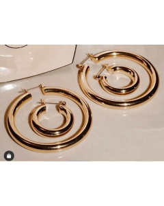 Titanium Steel Earrings 18K Gold French Simplicity Ear Ring Personality Metal Design Sense Earrings Big Circle Female