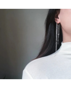 Simple Galaxy Waterfall Tassel Chain Stud Earrings Wholesale Colorza