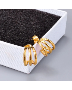 Fashion Line Three-Line Bending Stud Earrings Wholesale Colorza