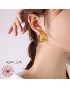 Wholesale Jewelry Fashion Large Circle Brushed Matte Titanium Steel Earrings Colorza