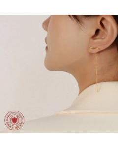 Wholesale Jewelry Simple T-Shape Long Tassel Titanium Steel Earrings Colorza