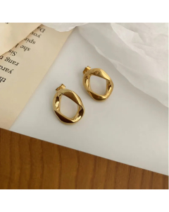 Colorza Jewelry Simple Geometric Twisted Titanium Steel Earrings Wholesale
