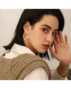 Wholesale Jewelry Stainless Steel Square Fashion Earrings Colorza