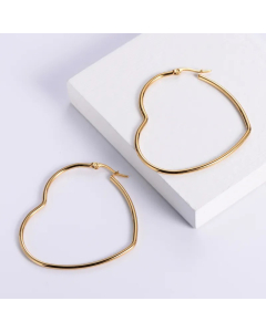 Heart Shape Titanium Steel Fashion Style Earrings Wholesale Jewelry Colorza