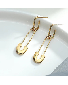 Wholesale New Geometric Stainless Steel Pin Earrings Colorza