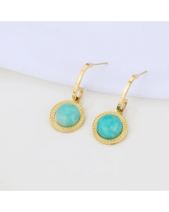 Wholesale New Creative Turquoise Stainless Steel Earrings Colorza