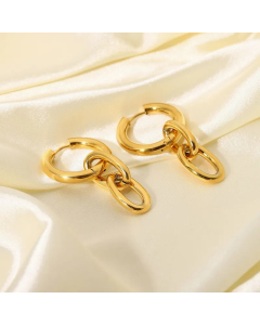 Wholesale Fashion 18K Gold-Plated Stainless Steel Gold Chain Earrings Colorza