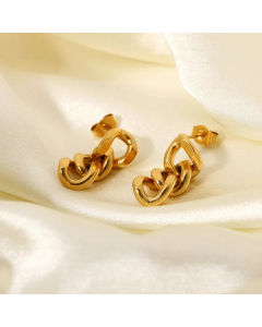 Wholesale Simple Stainless Steel Gold-Plated Geometric Rim Ring Pendant Earrings Colorza