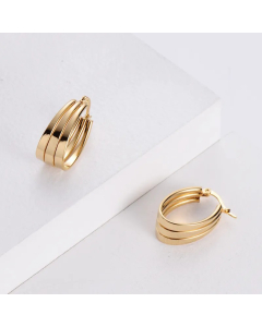 Wholesale Fashion Stainless Steel Three Circle Twisted Wire Ear Buckle Colorza