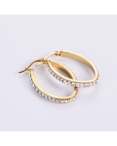 Wholesale Titanium Steel Round-Shaped Earrings Colorza