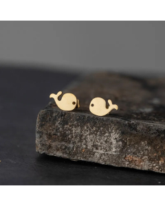 Simple Small Whale Alloy Earrings Wholesale