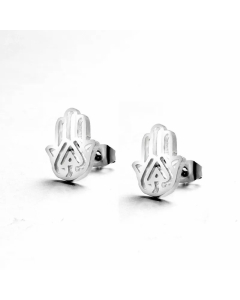 Simple Style Hand Of Fatima Stainless Steel Plating Ear Studs 1 Pair