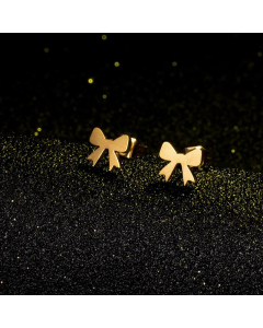 Simple Gold Silver Bow Alloy Earrings Wholesale