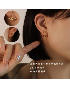 Fashion Geometric Steel Ball Titanium Steel Earrings Wholesale