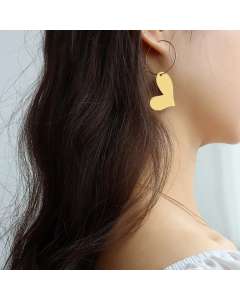 Fashion Heart-Shaped Titanium Steel Earrings