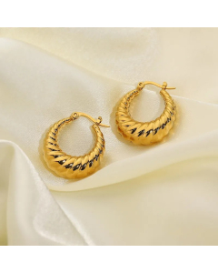 Fashion Stainless Steel Shrimp Body Pattern Hoop Earrings