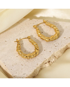 Retro Twist Wreath Stainless Steel Earrings