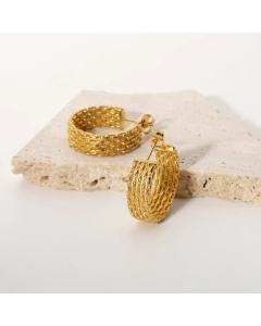 Retro Twist Woven C-Shaped Stainless Steel Earrings