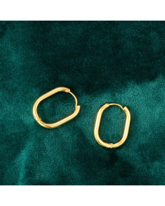 Wholesale Retro Style 18K Gold Plated Titanium Steel Round Wire Earrings Colorza