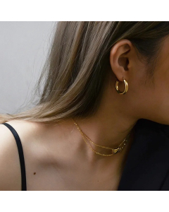 Fashion Small Circle Titanium Steel Earrings
