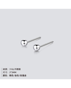 Stainless Steel Earrings Fashion Round Bead Earrings Simple Peas Earrings Wholesale Colorza
