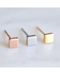 Simple Stainless Steel Small Earrings Fashion Square Earrings Mini Earrings Wholesale Colorza