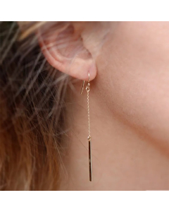 Fashion Simple Long Type Stainless Steel Gold-Plated Chain Ear Hook Earrings For Women
