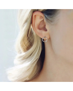 Simple Fashion Hollow Round 316L Stainless Steel Gold-Plated Earrings