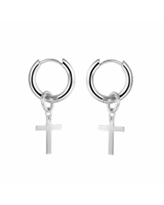 Wholesale Simple Men Titanium Steel Cross Earrings