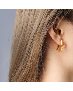 Exaggerated Geometric Star Titanium Steel Earrings