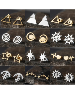 Simple Star Stainless Steel Triangle Earrings Wholesale