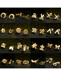 Simple Stainless Steel Geometric Shape Earrings Wholesale