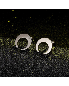 Simple Half-Moon Stainless Steel Earrings