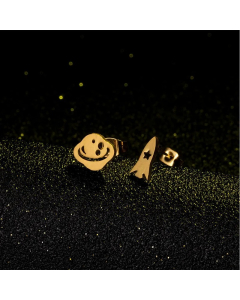 Simple Moon Rocket Alloy Earrings Wholesale