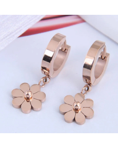 Simple Daisy Titanium Steel Earrings