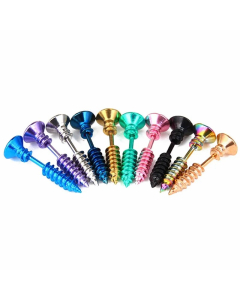 Fashion Multicolor Titanium Steel Screw Stud Earrings