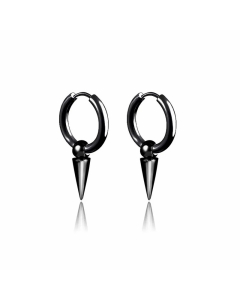 Punk Titanium Steel Earrings Single Point Triangular Cone Earrings Single