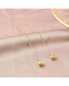 New Titanium Steel 18K Gold Beads Simple Earring