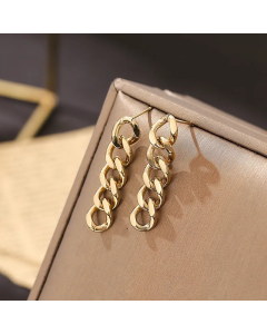 New Titanium Steel Thick Chain Long Women Simple Earrings