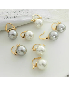 Simple Geometric Pearl Titanium Steel Ear Jewelry