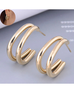 Korean Fashion Titanium Steel Geometric Personality Exaggerated Earrings